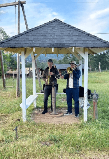 Band at the Far View Ranch pump house